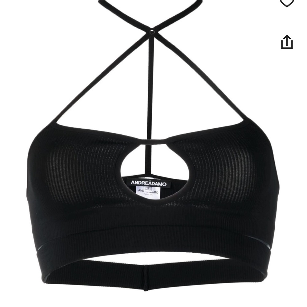 ANDREADAMO Ribbed Jersey Halter Bralette